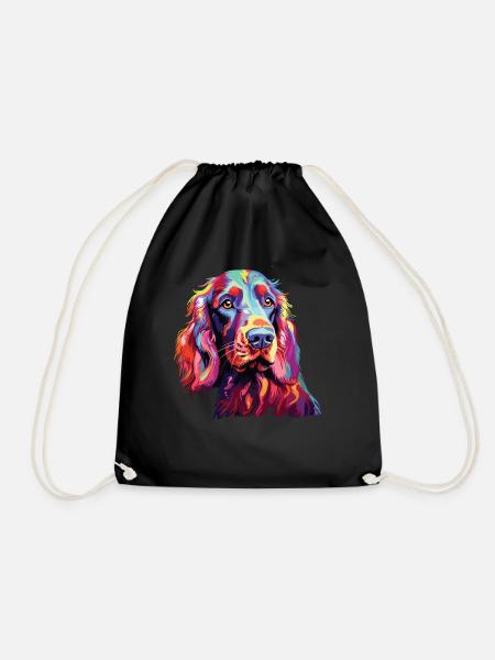 Wasserfarben Farbenfroher Irish Setter - Turnbeutel - Schwarz