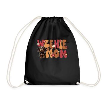 Dackel Groovy Weenie mom - Turnbeutel - Schwarz - Vorne