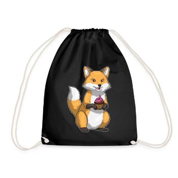 Fox Cupcake - Drawstring Bag - black - Front