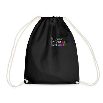 Chemise de conception graphique, je parle couramment RVB et CMJN - Sac de sport léger - noir - Devant