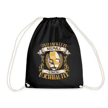 Buchhalter Geschenk Zahlen Lustig Beruf - Turnbeutel - Schwarz - Vorne
