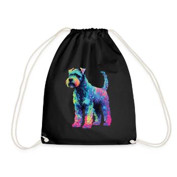 Wasserfarben Farbenfroher Kerry Blue Terrier - Turnbeutel - Schwarz - Vorne