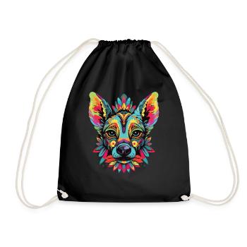 Aquarelle colorée chien nu péruvien - Sac de sport léger - noir - Devant