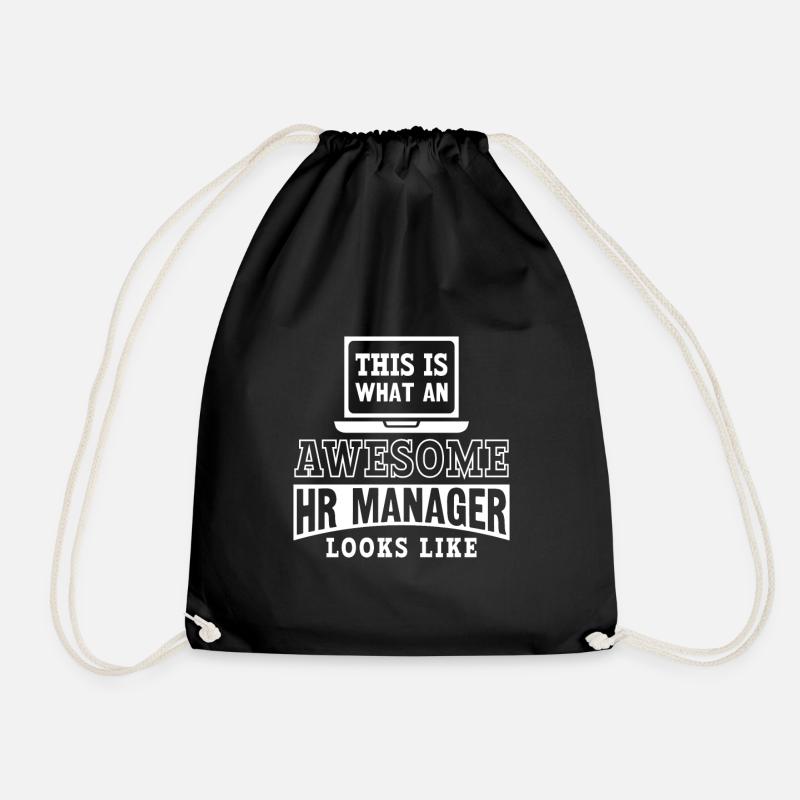 Awesome HR Manager - HR Human Resources - Drawstring Bag - black