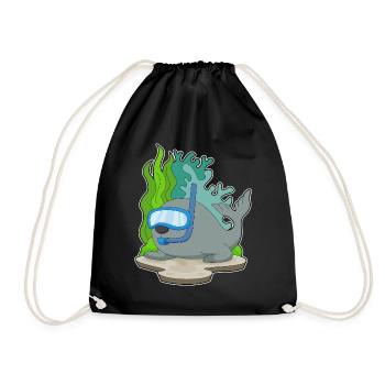 Seal Diver Snorkel Diving - Drawstring Bag - black - Front