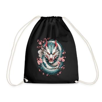 Japanischer Drache Design Aesthetic Streetwear - Turnbeutel - Schwarz - Vorne
