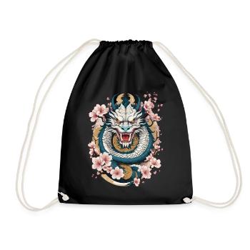 Japanischer Drache Aesthetic Streetwear Design - Turnbeutel - Schwarz - Vorne