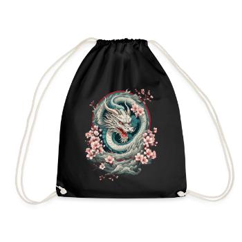 Design streetwear esthétique du dragon japonais - Sac de sport léger - noir - Devant