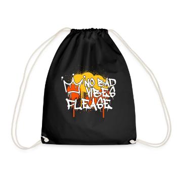 80s 90s Hip Hop Graffiti Retro Street Style Urban - Turnbeutel - Schwarz - Vorne