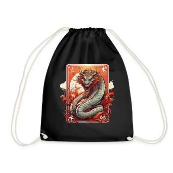 Tarot Card Mystical Dragon Chinese Zodiac Sign - Turnbeutel - Schwarz - Vorne