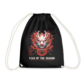 Chinese New Year Year Of The Dragon Zodiac - Turnbeutel - Schwarz - Vorne
