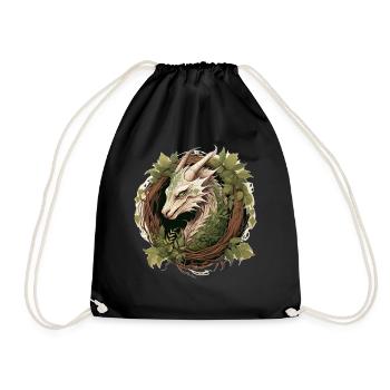 Chinese Wood Dragon Cottagecore Zodiac Sign - Turnbeutel - Schwarz - Vorne