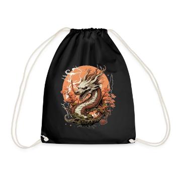 Year Of The Wood Dragon Chinese Zodiac Sign - Turnbeutel - Schwarz - Vorne