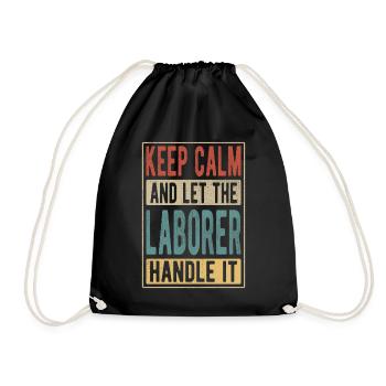 Laborer Retro Gift - Drawstring Bag - black - Front