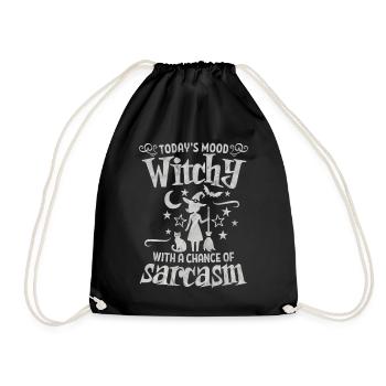 Todays Mood Witchy With A Chance Of Sarcasm - Drawstring Bag - black - Front