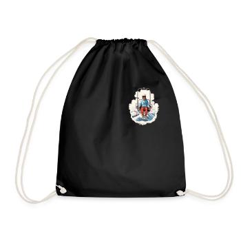 Ski Lift Adventure Unique Skiing Pocket T Shirt - Drawstring Bag - black - Front