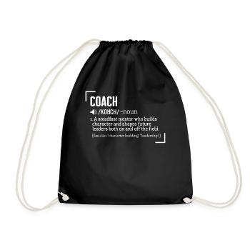 Coach Shirt, Coach Kohch Substantiv 1 A Standhaft - Turnbeutel - Schwarz - Vorne