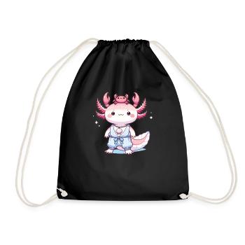 Axolotl as Cancer zodiac sign - Drawstring Bag - black - Front