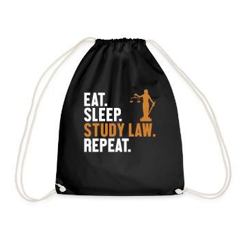 Eat Sleep Study Law Repeat Law School University - Drawstring Bag - black - Front