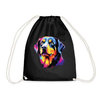 Aquarelle colorée Entlebucher Mountain Dog - Sac de sport léger - noir - Devant