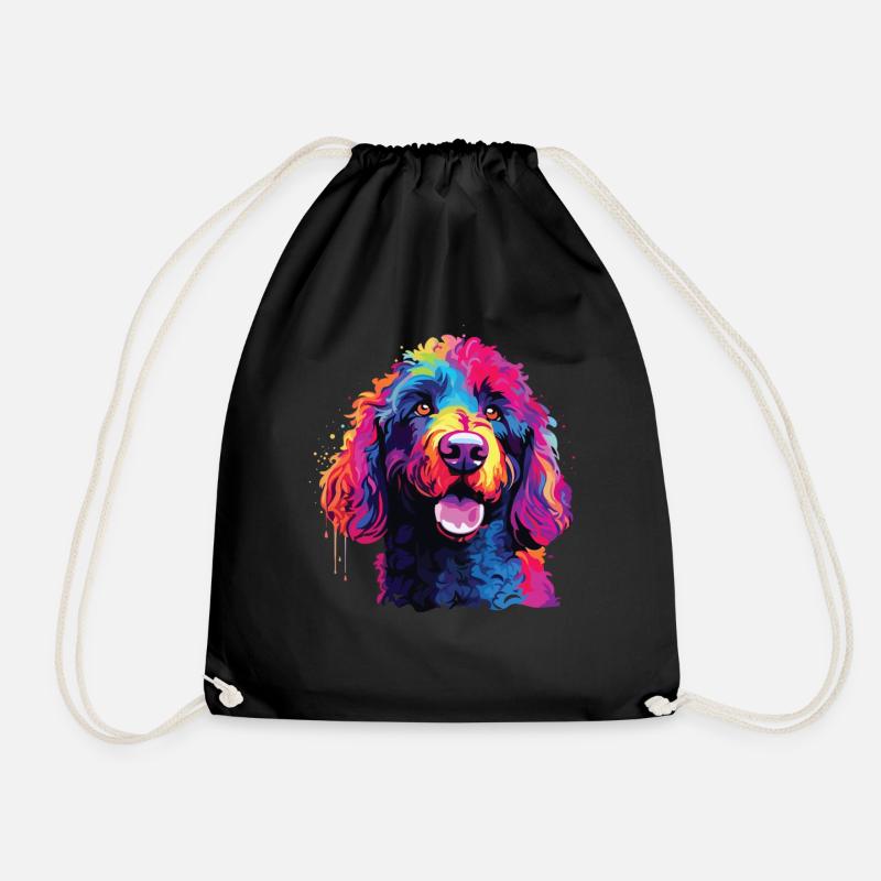 Wasserfarben Farbenfroher Spanischer Wasserhund - Turnbeutel - Schwarz