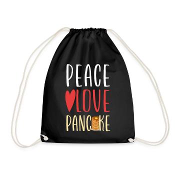 Pancake Lover Kids Girl Peace Love - Turnbeutel - Schwarz - Vorne