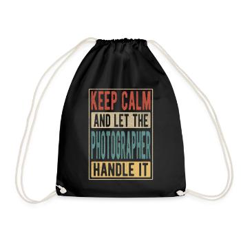 Photographer Retro Gift - Drawstring Bag - black - Front