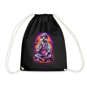 Suricate psychédélique Art Goa Design - Sac de sport léger - noir - Devant