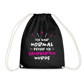 Landwirtin Spruch Fun Lustiges Landwirtin Geschenk - Turnbeutel - Schwarz - Vorne