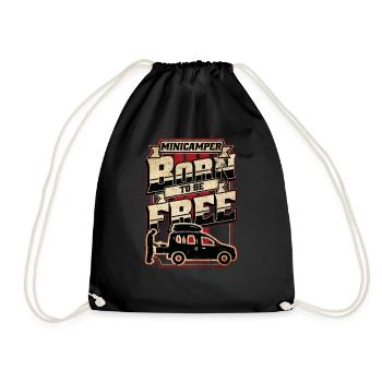 Minicamper BORN Camping-Camper Microcamper - Drawstring Bag - black - Front