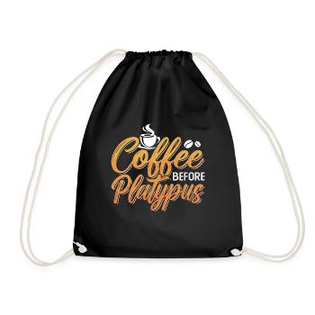 Platypus Lover Coffee Before Animals Coffee Lover - Turnbeutel - Schwarz - Vorne