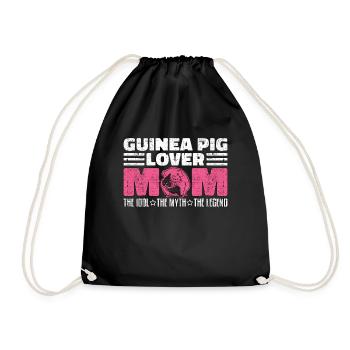 Guinea Pig Lover Mom The Idol The Hamster Lover - Drawstring Bag - black - Front