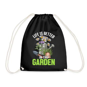 La vie est meilleure dans le jardin Pot tête plante drôle - Sac de sport léger - noir - Devant