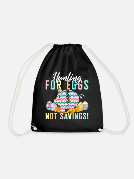 Chemise d’oeuf de Pâques, chasse aux oeufs pas d’économies - Sac de sport léger - noir