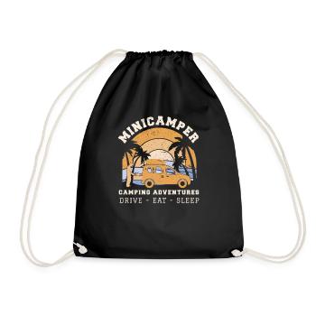 Minicamper ADVENTURES Camping-Camper Microcamper - Drawstring Bag - black - Front