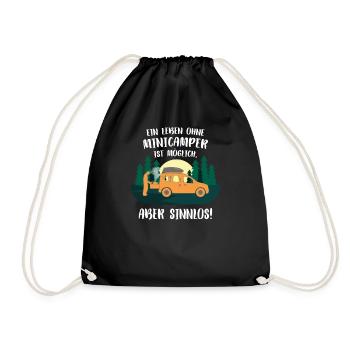 Minicamper SENSELESS Camping-Camper Microcamper - Drawstring Bag - black - Front