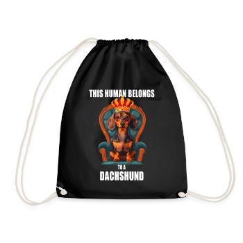 Cet humain appartient à un teckel Teckel Chiens - Sac de sport léger - noir - Devant