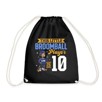 Broomball Player Kids 10th Birthday Broomball - Turnbeutel - Schwarz - Vorne