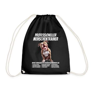 Professioneller Menschentrainer American Pitbull - Turnbeutel - Schwarz - Vorne