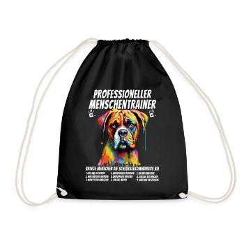 Professioneller Menschentrainer Boxer Hund Doggo - Turnbeutel - Schwarz - Vorne