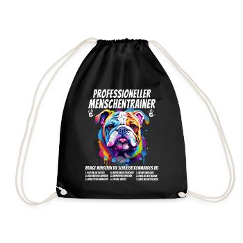 Dresseur humain professionnel Bouledogue Chien - Sac de sport léger - noir - Devant