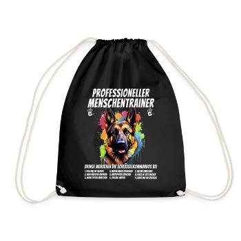 Professioneller Mnschentrainer Schäferhund Hund - Turnbeutel - Schwarz - Vorne