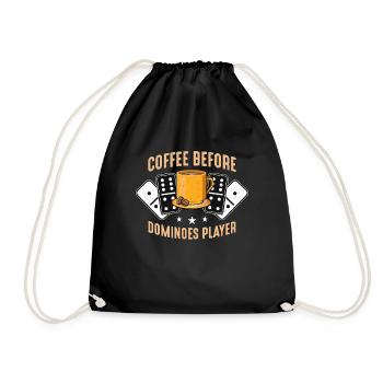 Dominoes Player Coffee Domino Game Coffee Lover - Turnbeutel - Schwarz - Vorne