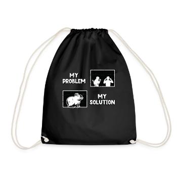 Capybara Lover My Problem My Pictogram Dad Mom - Turnbeutel - Schwarz - Vorne