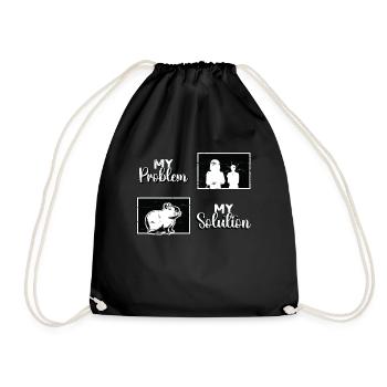 Capybara Lover My Problem My Pictogram Mom Dad - Turnbeutel - Schwarz - Vorne