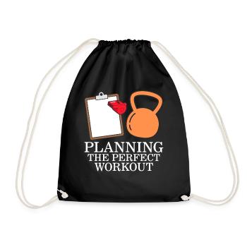 Gym Shirt, Planung des perfekten Workouts Klemmbrett - Turnbeutel - Schwarz - Vorne