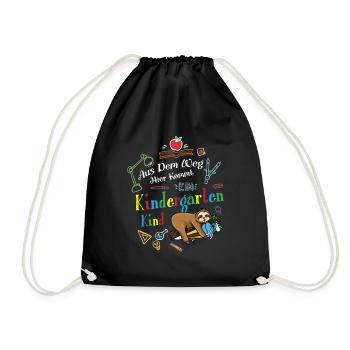 Out of the way: Here comes a kindergartner - Drawstring Bag - black - Front