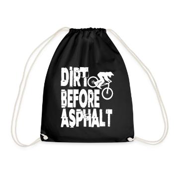 Dirt Before Asphalt Downhill Mountain Bike Mtb - Drawstring Bag - black - Front