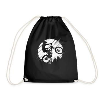 Downhill Mountain Bike MTB Downhill Mountain Biker - Drawstring Bag - black - Front