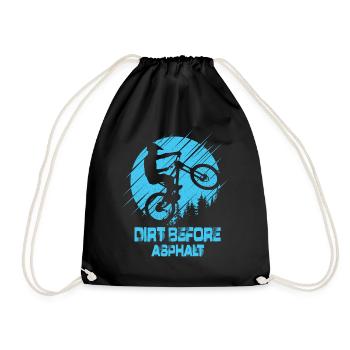 Downhill Mountain Bike MTB Downhill Mountain Biker - Drawstring Bag - black - Front